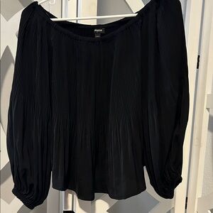 Express Black Pleated Off-Shoulder Blouse